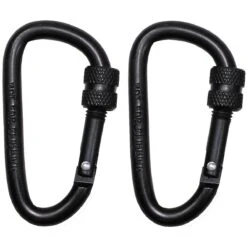 2 Stk Karabiner Schraubverschluss Schwarz
