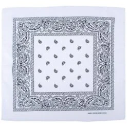 Bandana (US Halstuch) Paisley Weiß