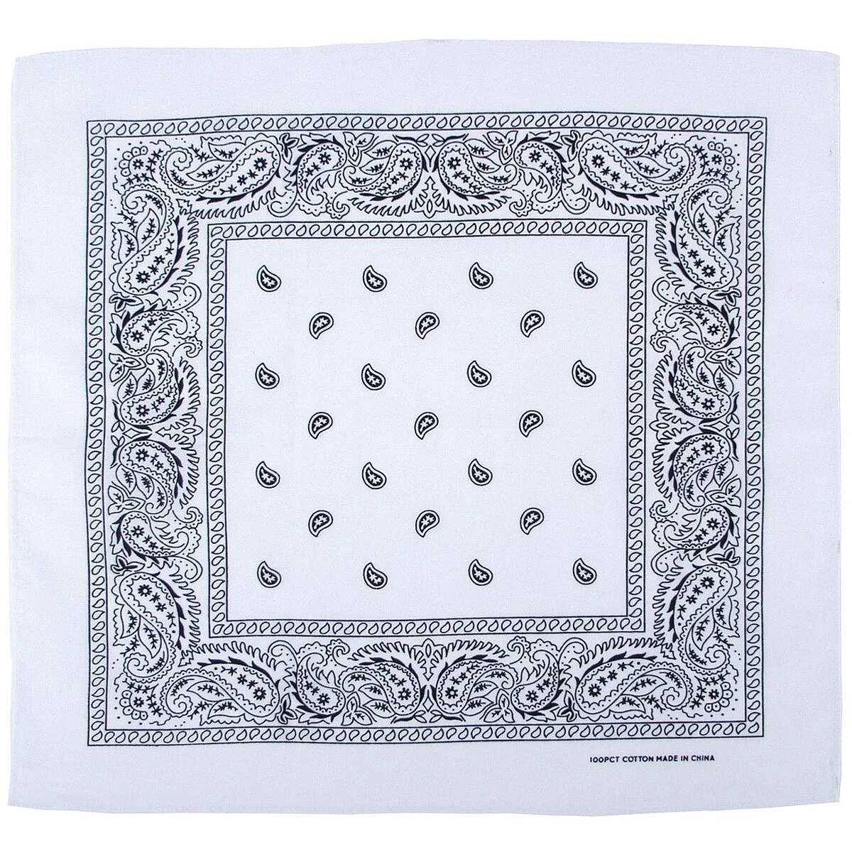 Bandana (US Halstuch) Paisley Weiß 3 Bandana (US Halstuch) Paisley Weiß