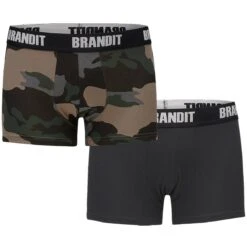 Brandit Boxershorts 2er Pack Darkcamo Und Schwarz