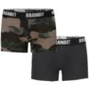 Brandit Boxershorts 2er Pack Darkcamo Und Schwarz