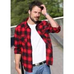Outdoorfan Geschaft -Outdoorfan Geschaft brandit checkshirt rot schwarz2 1