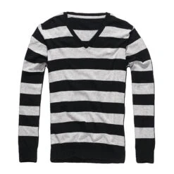 Brandit London V-Neck Sweater Schwarz-grau