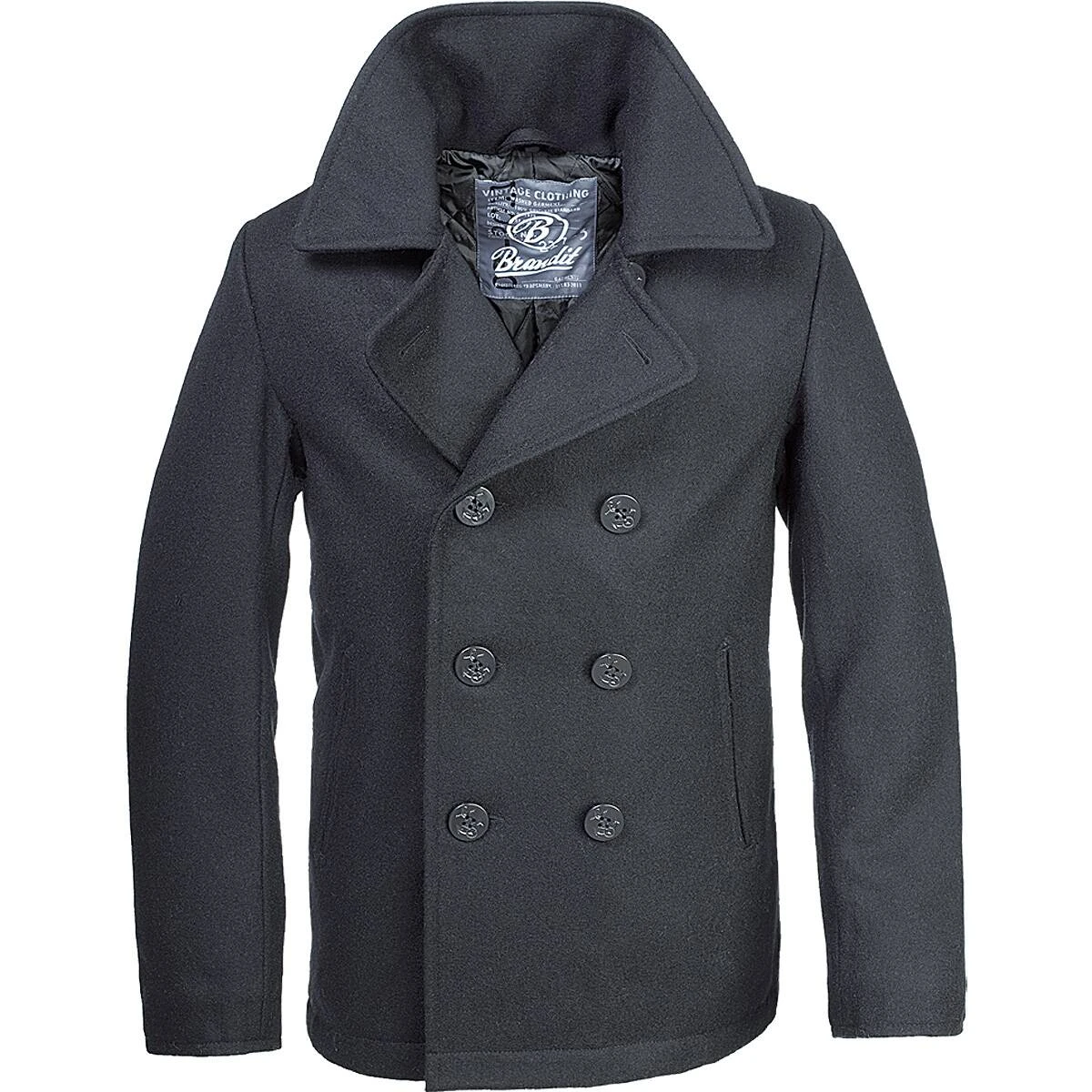 Brandit Pea Coat Schwarz 3 Brandit Pea Coat Schwarz
