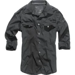 Brandit Slim Fit Shirt Schwarz 5 Brandit Slim Fit Shirt Schwarz -Outdoorfan Geschaft brandit slim fit shirt schwarz2