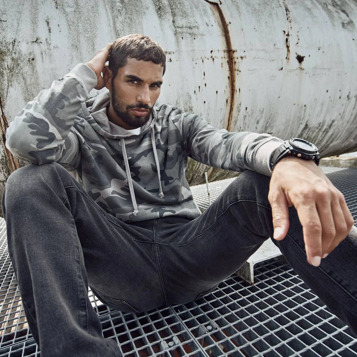 Brandit Sweathoodie Grey Camo 4 Brandit Sweathoodie Grey Camo – Bild 2