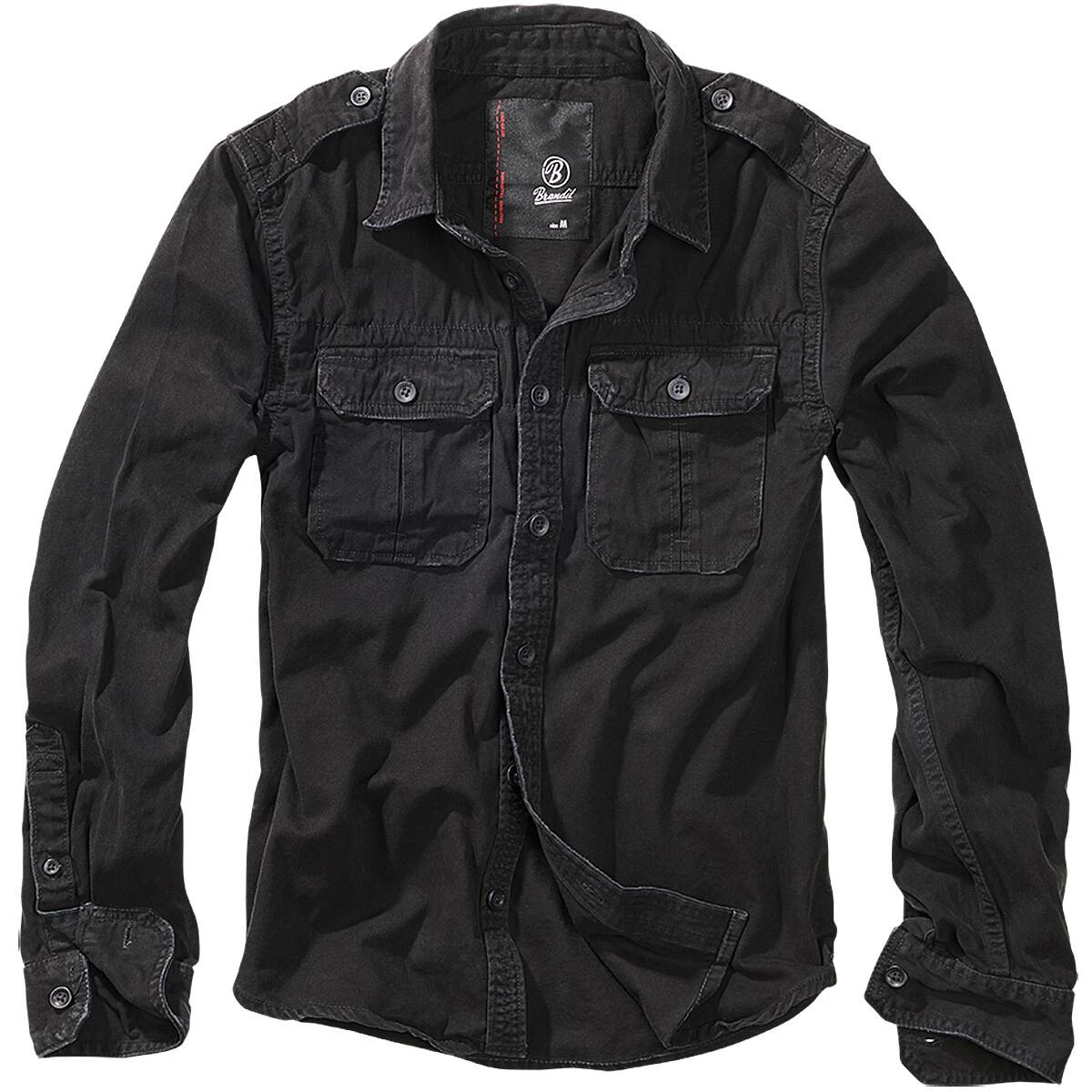 Brandit Vintage Shirt Langarm Schwarz 3 Brandit Vintage Shirt Langarm Schwarz