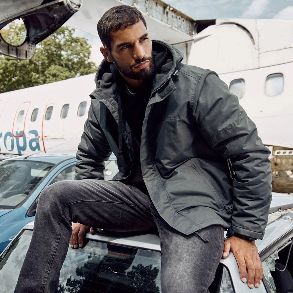 Brandit Windbreaker Frontzip Anthrazit 4 Brandit Windbreaker Frontzip Anthrazit – Bild 2