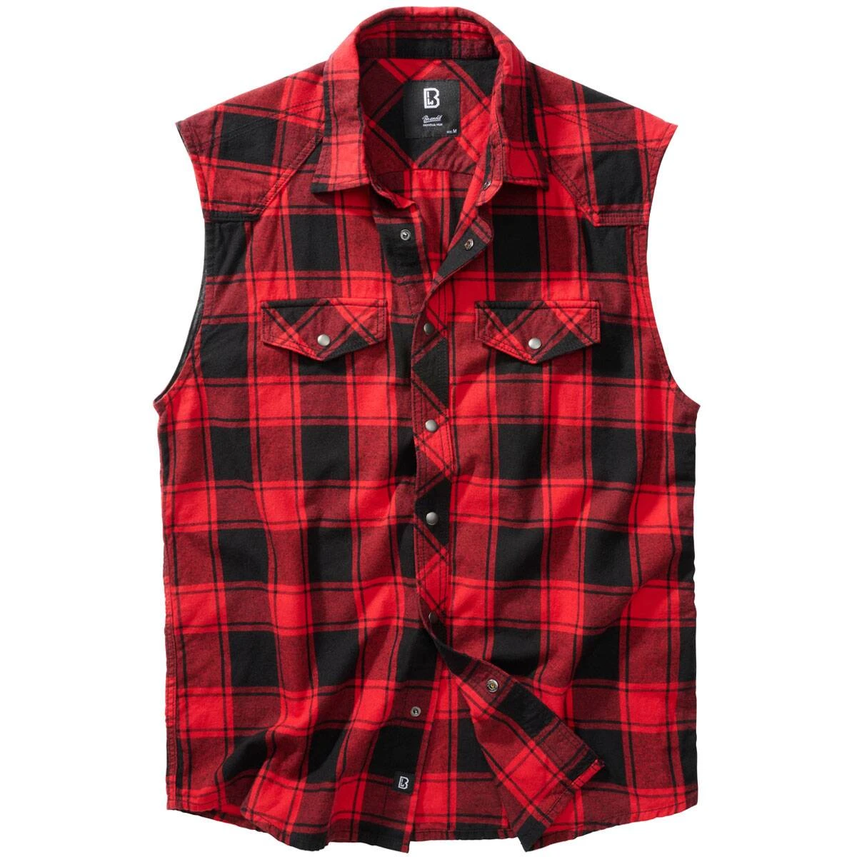 Brandit Checkshirt ärmellos Rot-schwarz 3 Brandit Checkshirt ärmellos Rot-schwarz