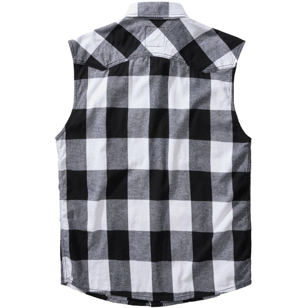 Brandit Checkshirt ärmellos Weiß-schwarz 4 Brandit Checkshirt ärmellos Weiß-schwarz – Bild 2