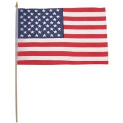 Fähnchen USA Mit Holzstiel