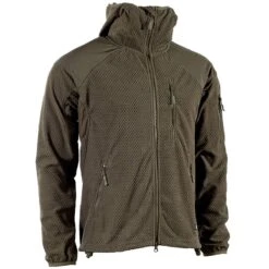 Fleecejacke Delta Mit Kapuze Oliv