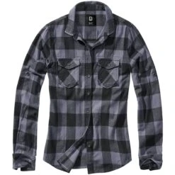 Brandit Girls Flanellhemd Amy Schwarz-grau