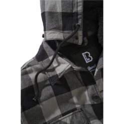 Brandit Hooded Lumberjacked Schwarz-anthrazit -Outdoorfan Geschaft hooded lumberjacked schwarz anthrazit3 1