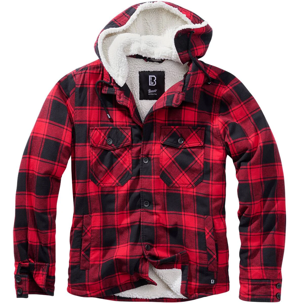 Brandit Hooded Lumberjacket Rot-schwarz 3 Brandit Hooded Lumberjacket Rot-schwarz