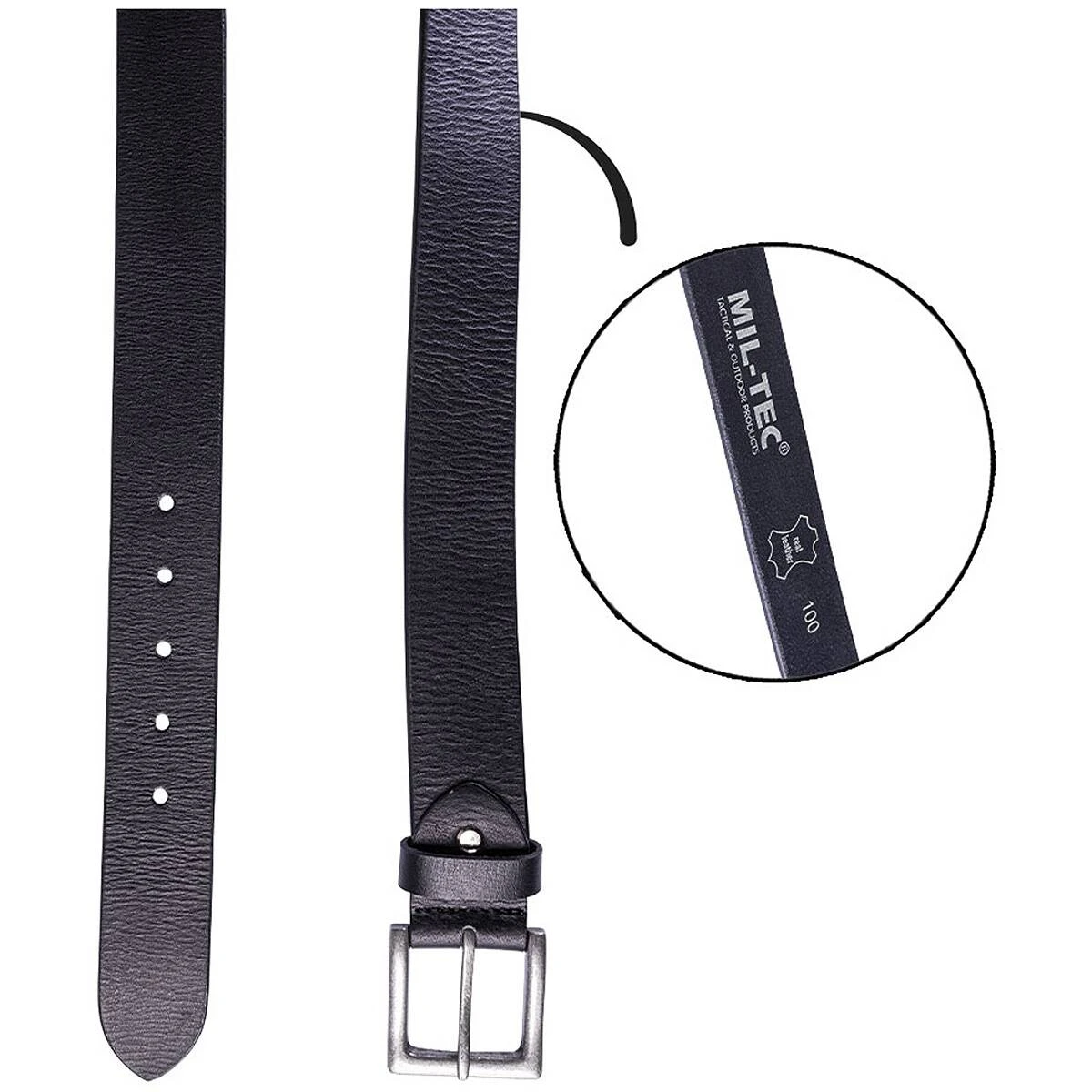 Mil-Tec Hosengürtel Nappa-Leder Schwarz 4 Mil-Tec Hosengürtel Nappa-Leder Schwarz – Bild 2