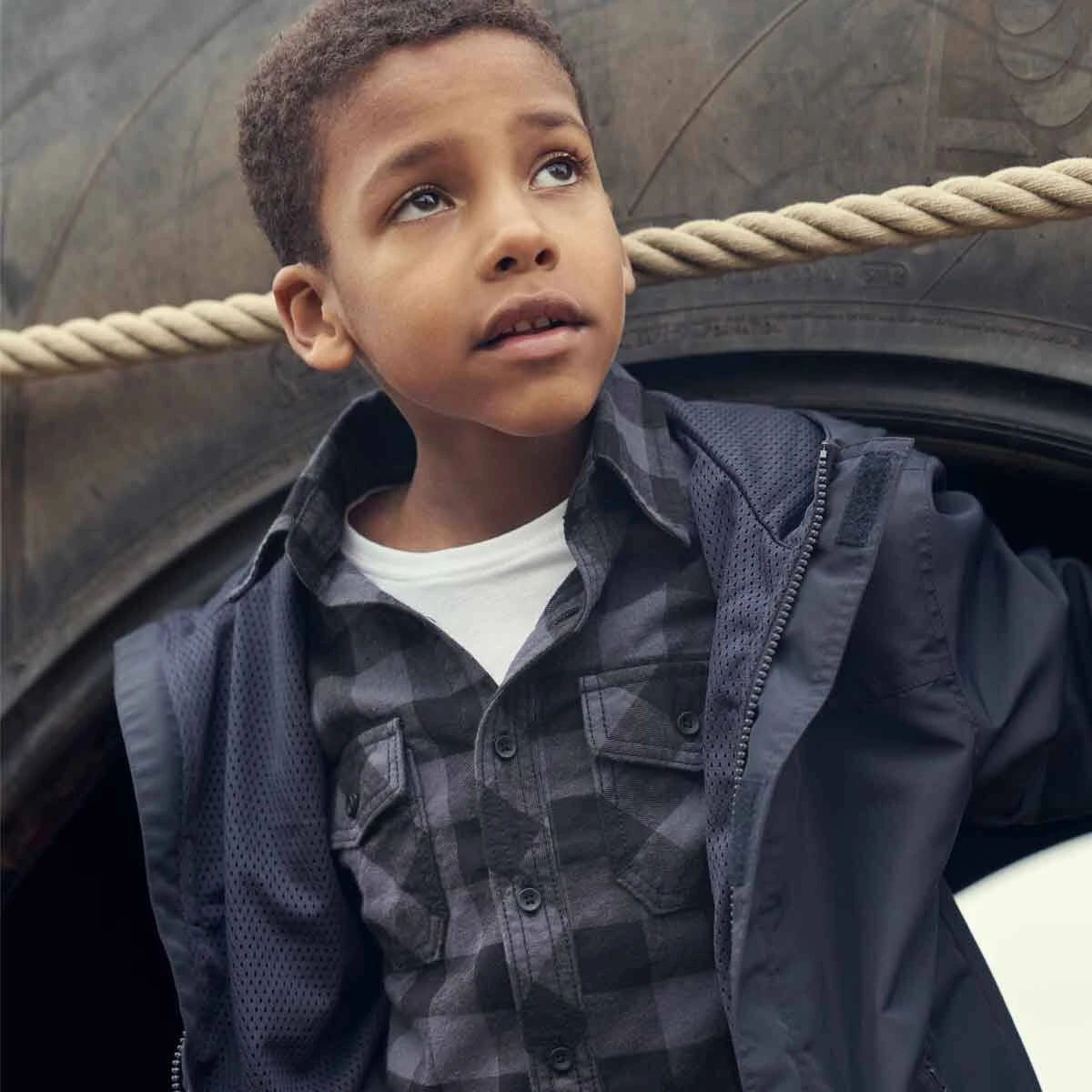 Brandit Kinder Checkshirt Schwarz-grau 6 Brandit Kinder Checkshirt Schwarz-grau – Bild 4