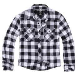 Brandit Kinder Checkshirt Weiß-schwarz