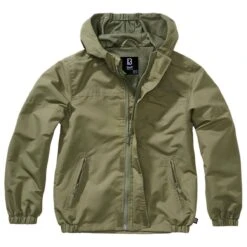 Brandit Kinder Sommer Windbreaker Frontzip Oliv