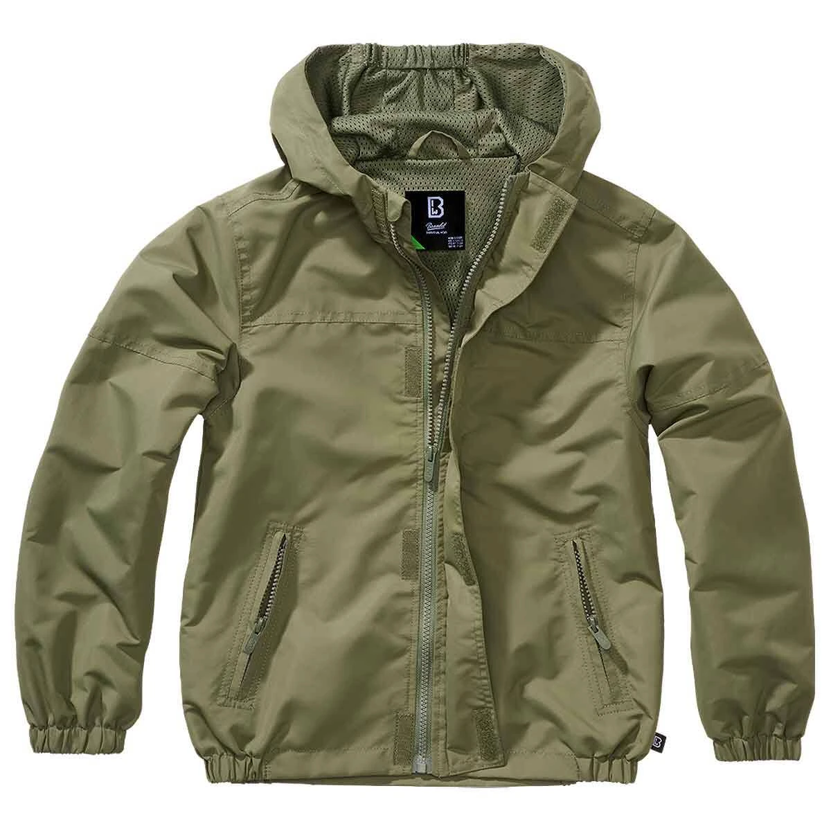 Brandit Kinder Sommer Windbreaker Frontzip Oliv 3 Brandit Kinder Sommer Windbreaker Frontzip Oliv