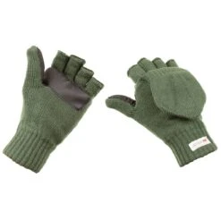 Klapphandschuhe Strick Oliv