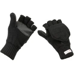 Klapphandschuhe Strick Schwarz