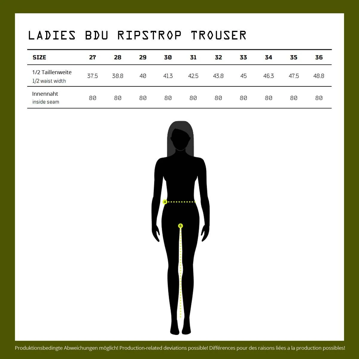 Brandit Ladies BDU Ripstop Hose Oliv 6 Brandit Ladies BDU Ripstop Hose Oliv – Bild 4