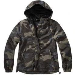 Brandit Ladies Summer Windbreaker Frontzip Darkcamo