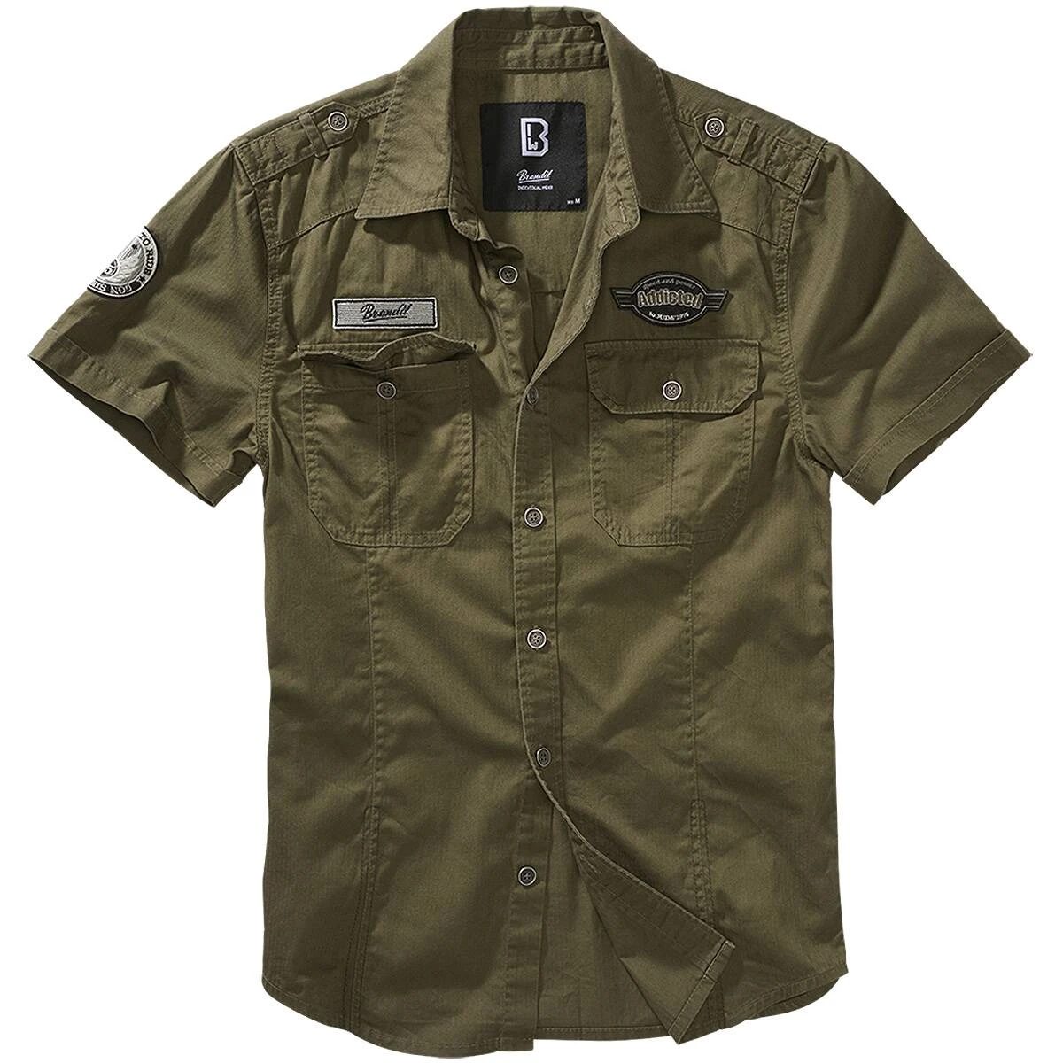 Brandit Luis Vintage Shirt Kurzarm Oliv 3 Brandit Luis Vintage Shirt Kurzarm Oliv