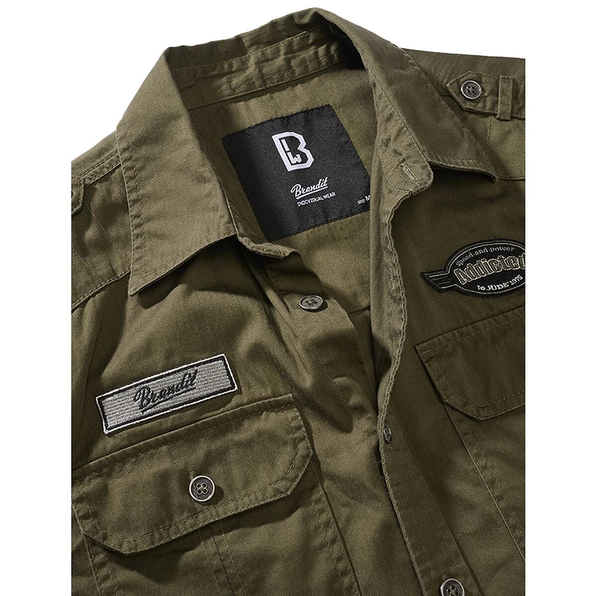 Brandit Luis Vintage Shirt Kurzarm Oliv 5 Brandit Luis Vintage Shirt Kurzarm Oliv – Bild 3