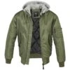 Brandit MA1 Jacke Sweat Hooded Oliv/grau -Outdoorfan Geschaft ma1 jacke sweat hooded oliv grau 1