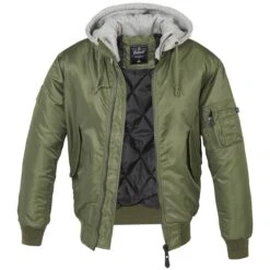 Brandit MA1 Jacke Sweat Hooded Oliv/grau
