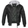 Brandit MA1 Jacke Sweat Hooded Schwarz/grau -Outdoorfan Geschaft ma1 jacke sweat hooded schwarz grau 1