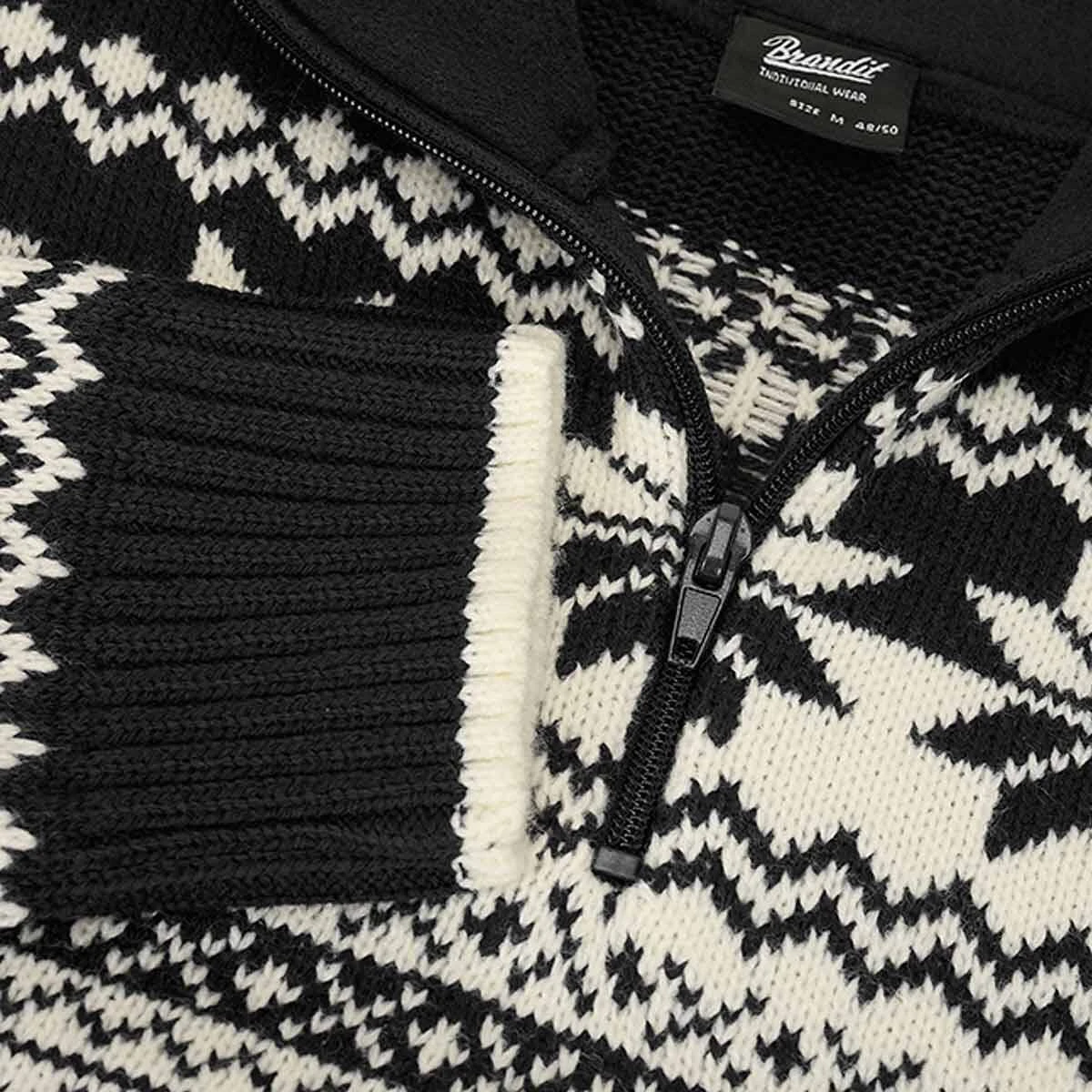 Brandit Norweger Pullover Troyer Schwarz 5 Brandit Norweger Pullover Troyer Schwarz – Bild 3