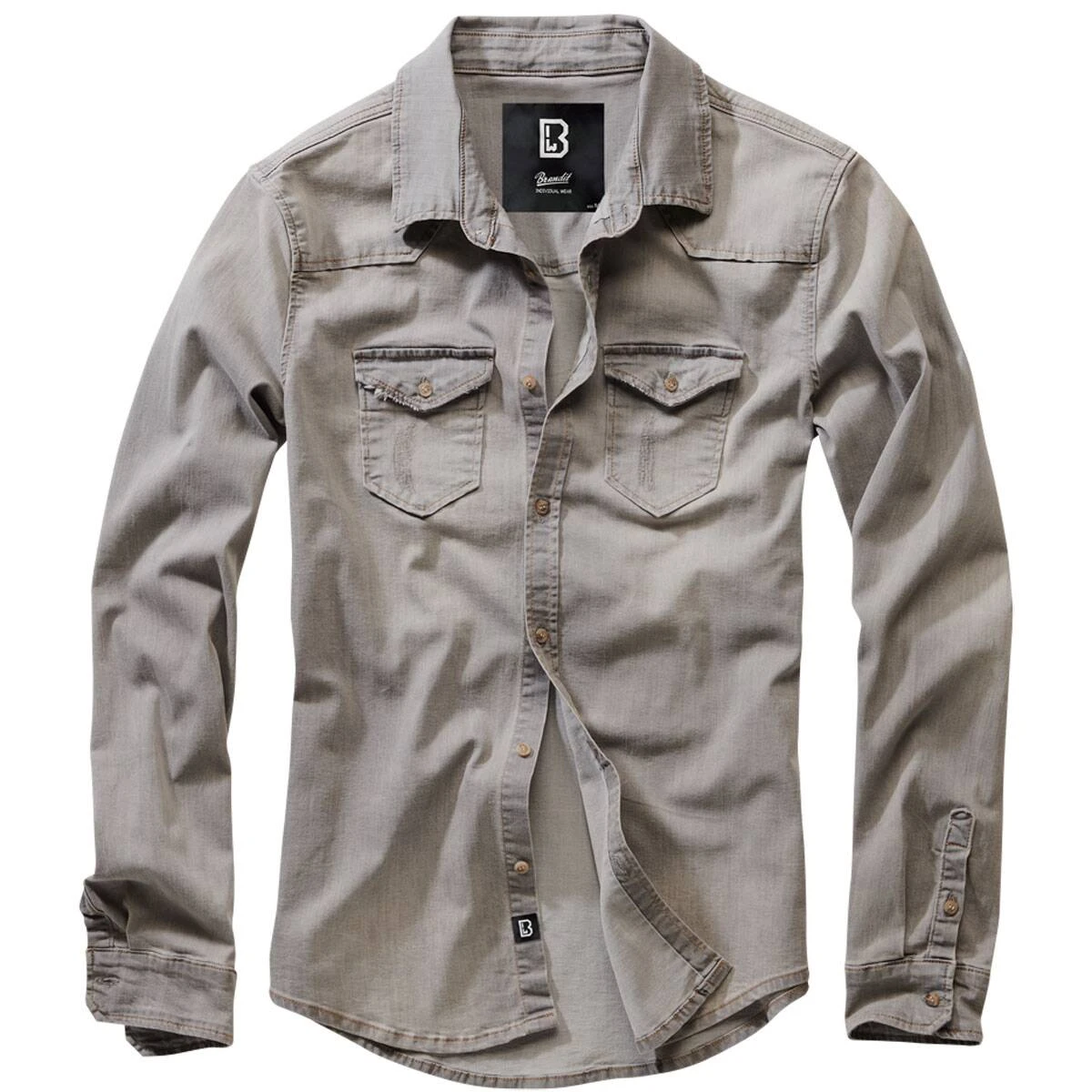 Brandit Riley Denim Hemd Grau 3 Brandit Riley Denim Hemd Grau