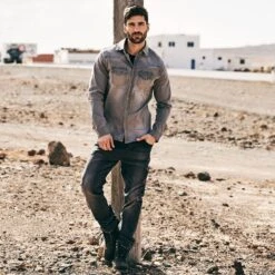 Brandit Riley Denim Hemd Grau 7 Brandit Riley Denim Hemd Grau -Outdoorfan Geschaft riley denim hemd grau3