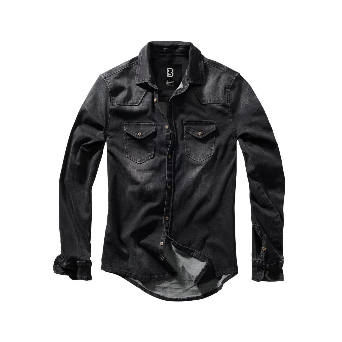 Brandit Riley Denim Hemd Schwarz 3 Brandit Riley Denim Hemd Schwarz
