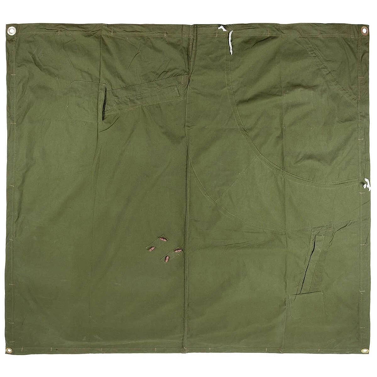Rumänische Zeltbahn Oliv Gebraucht 4 Rumänische Zeltbahn Oliv Gebraucht – Bild 2
