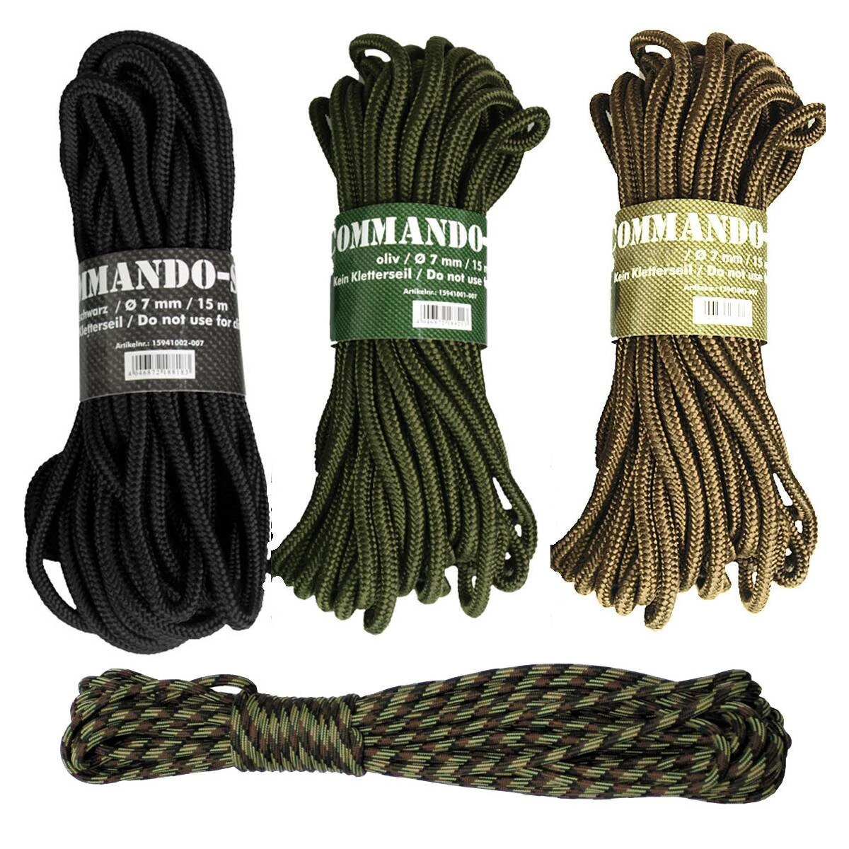 Mil-Tec Seil 7 Mm X 15 Meter Versch. Farben 3 Mil-Tec Seil 7 Mm X 15 Meter Versch. Farben