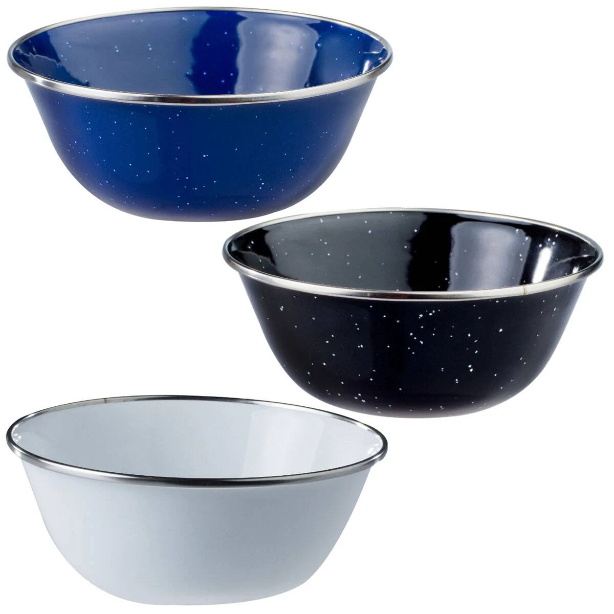 Suppenschüssel Emaille Versch. Farben 3 Suppenschüssel Emaille Versch. Farben