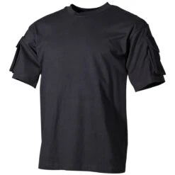 T-Shirt Mit Ärmeltaschen Schwarz