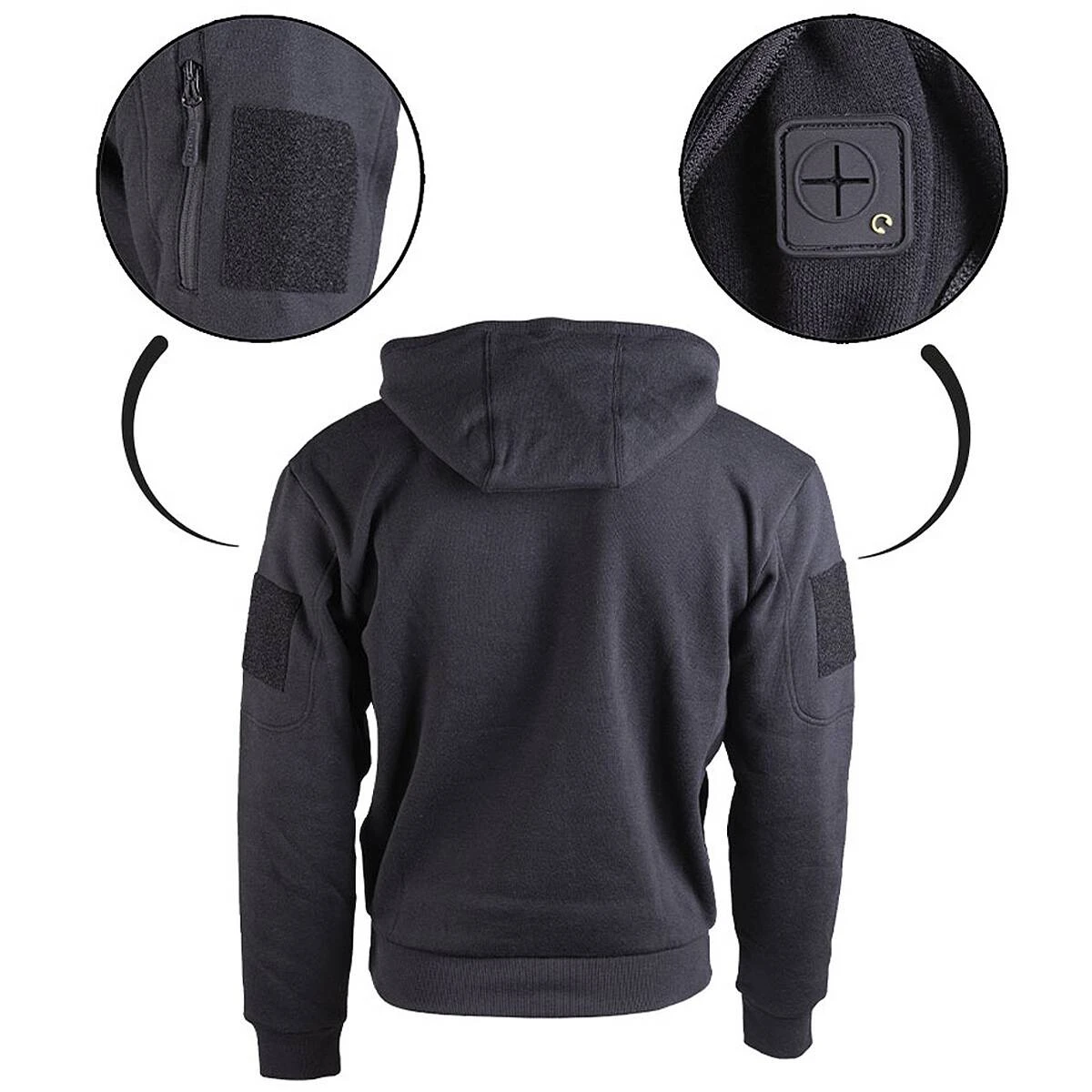 Mil-Tec Tactical Hoodie Schwarz 4 Mil-Tec Tactical Hoodie Schwarz – Bild 2