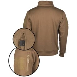 Mil-Tec Tactical Sweatshirt Mit Zipper Coyote -Outdoorfan Geschaft tactical sweatshirt mit zipper coyote2