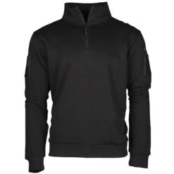 Mil-Tec Tactical Sweatshirt Mit Zipper Schwarz