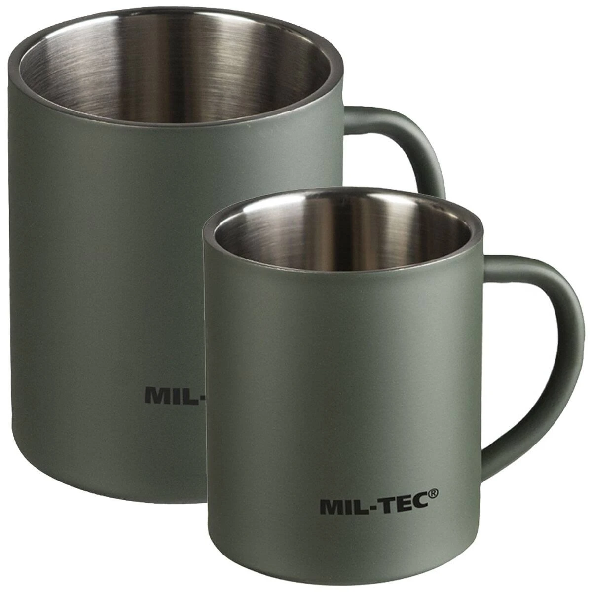 Mil-Tec Tasse Edelstahl Doppelwandig Oliv Versch. Größen 3 Mil-Tec Tasse Edelstahl Doppelwandig Oliv Versch. Größen