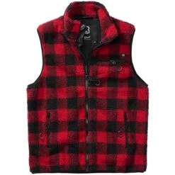 Brandit Teddyfleecce Weste Rot-schwarz