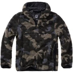 Brandit Teddyfleece Pullover Mit Kapuze Darkcamo