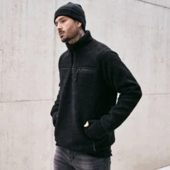 Brandit Teddyfleece Troyer Schwarz 6 Brandit Teddyfleece Troyer Schwarz -Outdoorfan Geschaft teddyfleece troyer schwarz2