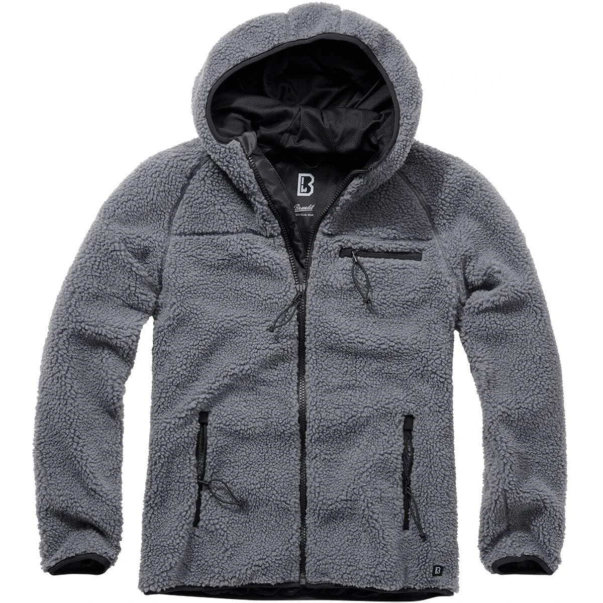 Brandit Teddyfleece Worker Jacke Mit Kapuze Anthrazit 3 Brandit Teddyfleece Worker Jacke Mit Kapuze Anthrazit