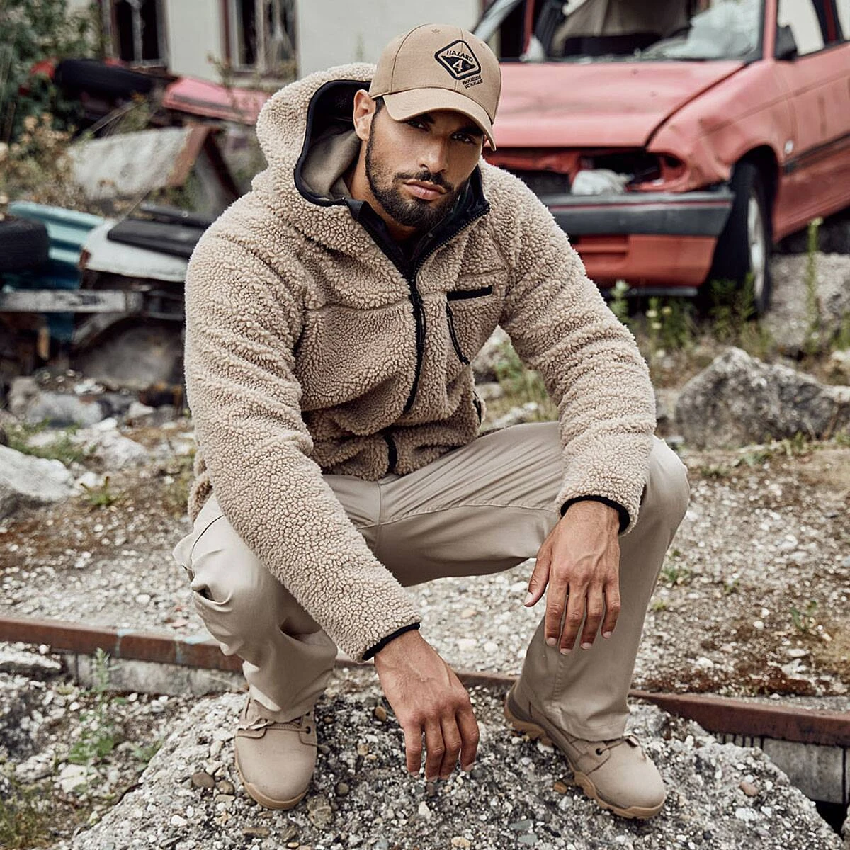 Brandit Teddyfleece Worker Jacke Mit Kapuze Camel 4 Brandit Teddyfleece Worker Jacke Mit Kapuze Camel – Bild 2